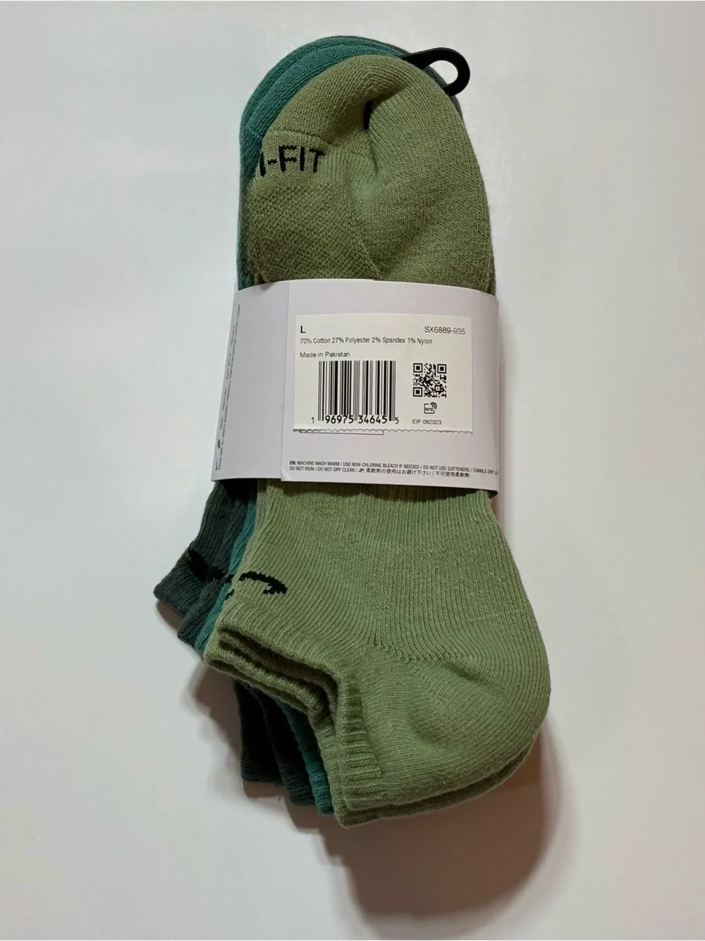 Nike dri-fit everyday plus cotton cushioned no show socks Green SX6889-935